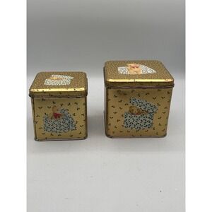 Vintage‎ Department 56 Dept 56 Christmas Tin Container For Ornaments